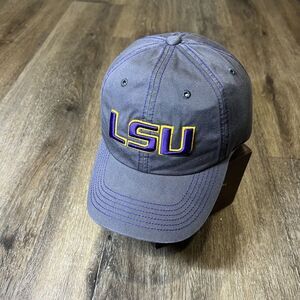LSU Tigers Hat Gray Purple Contrast Stitch Adjustable Strap NCAA SEC SAMPLE RARE